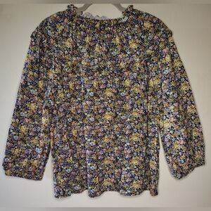 Universal Thread Ditzy Floral Puff Sleeve Ruffle Prairie Boho Popover Top XXL